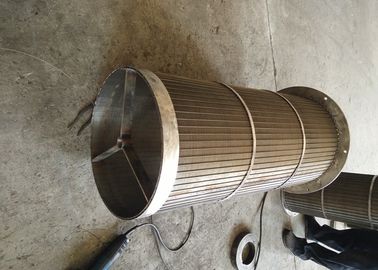 Industrial Rotary Screen Drum , Welded Wedge Wire Cylinder Screen