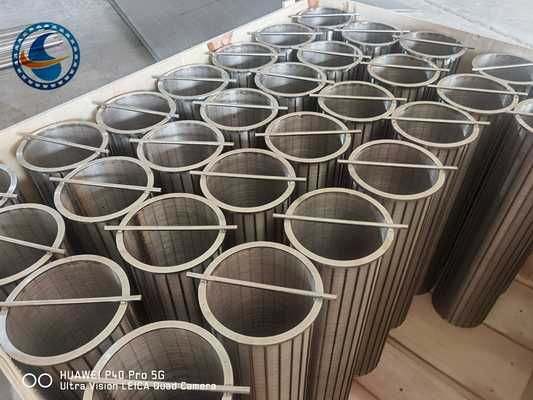 Thread Connection Reverse Wedge Wire Screen 0.5m-2.0m Tinggi 0.1mm-10mm Lebar slot