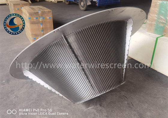 Ss304 0,25mm Slot Wedge Wire Screen Filter Dengan Flange