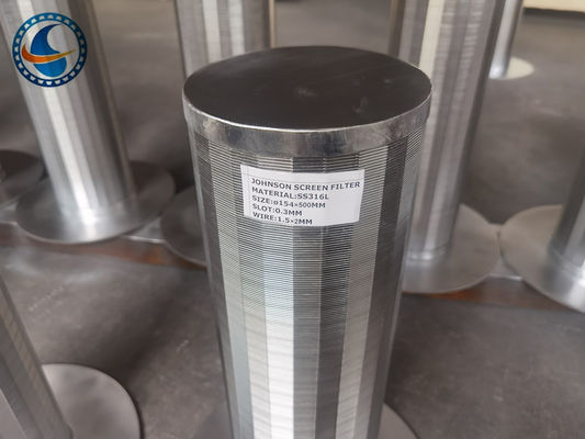 Ss304 Dukungan Bar Saringan Drum 0.1mm Slot Wedge Wire Screen Pipe