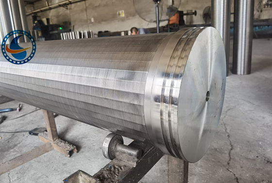 Welded Stainless Steel 0.3mm Slotted Wedge Wire Pipe Jenis Silinder