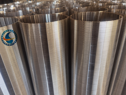 2507 Duplex Steel V Wire Screen Filter Cylinder Dengan Slot 0,13 ± 0,02mm